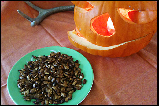 Roasted Pumpkin Seeds—Happy Halloween!