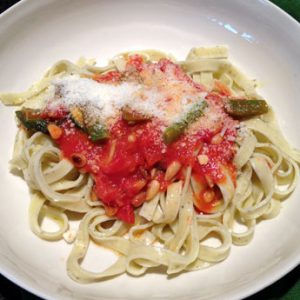 Tomato, Green Bean and Pine Nut Pasta