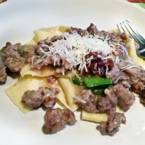 Sausage and Gravy on Pasta