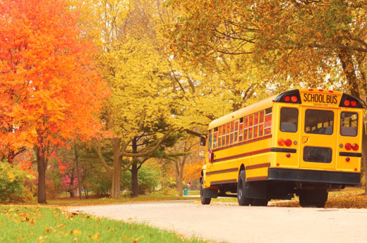 School Bus in Fall
