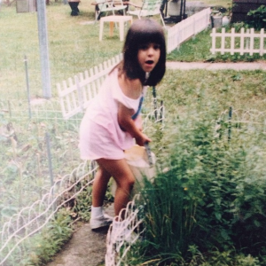 Watering my grandfather's garden.