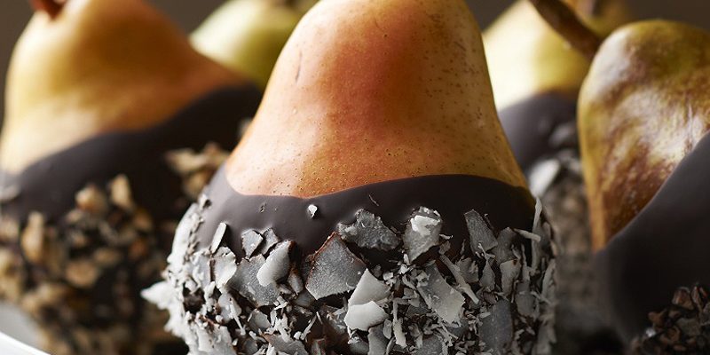 Chocolate-Dipped Pears