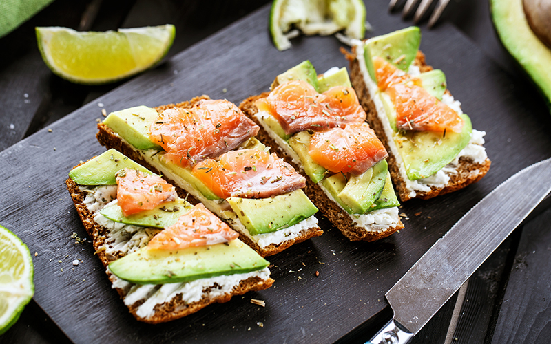 Salmon and Avocado Tartine